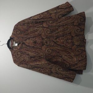 Coldwater Creek Paisley Button Front Jacket Size XL